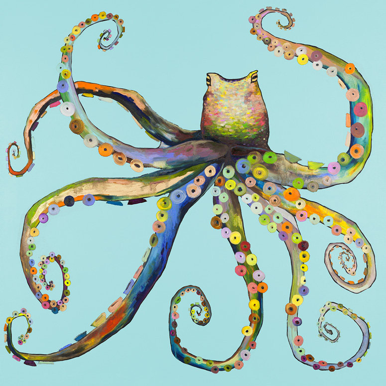 GreenBox Art "Bright Octopus" Stretched Canvas Wall Art & Reviews Wayfair